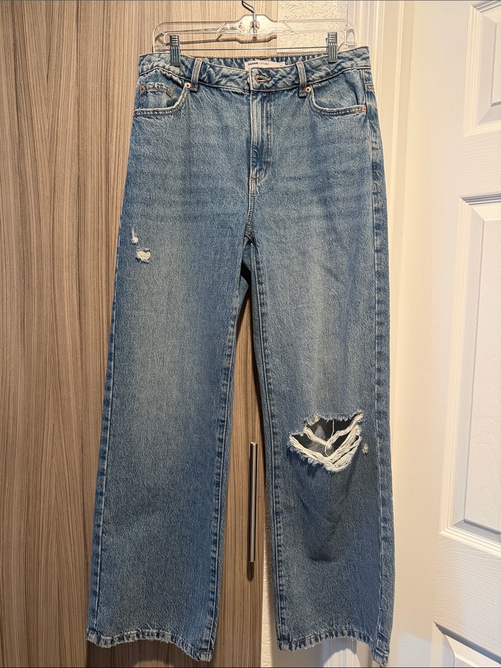 Garage Medium Blue Distressed Boyfriend Jeans